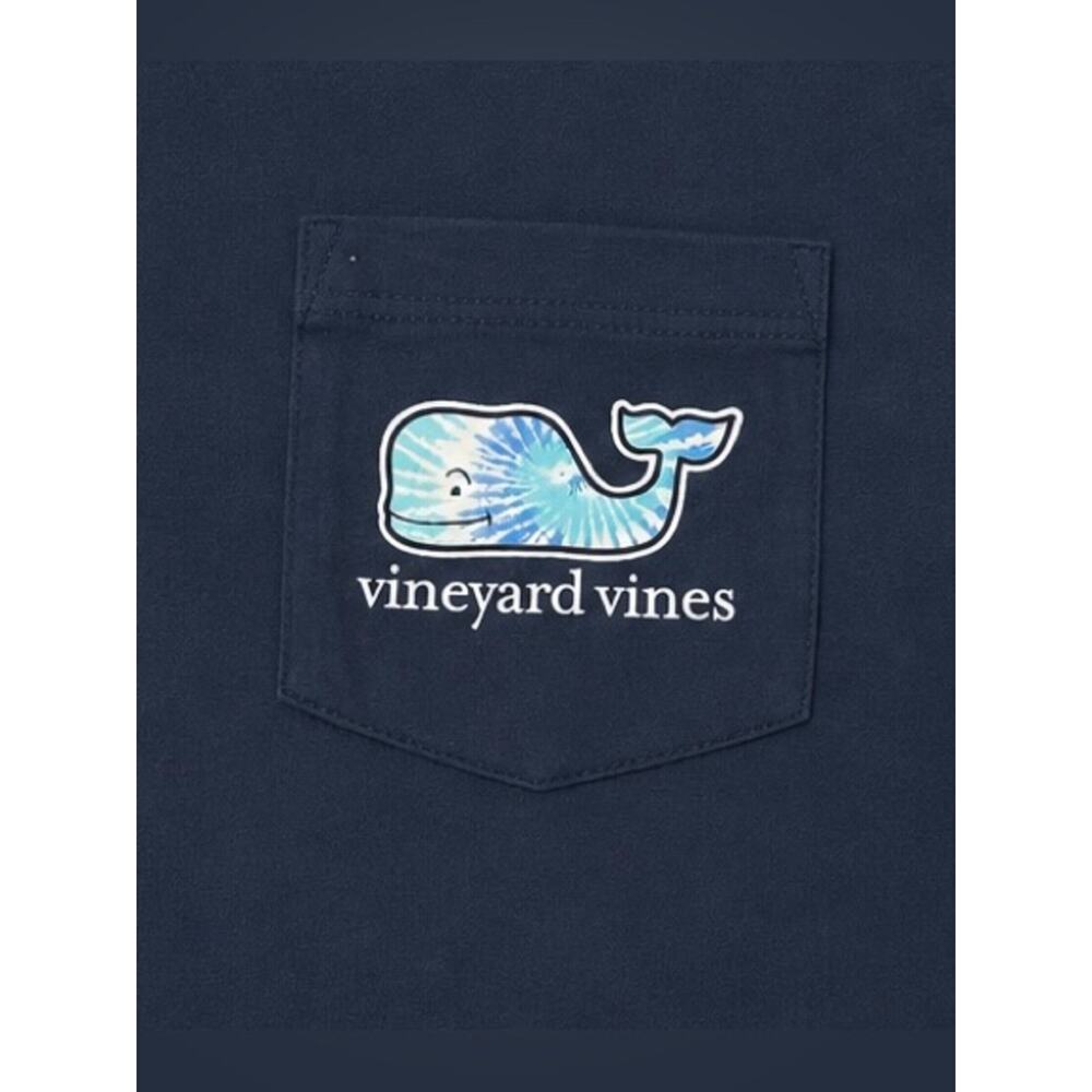 Vineyard Vines Navy Tie-Dye Whale Pocket Tee Shirt NWT Size Small - Picture 3 of 7